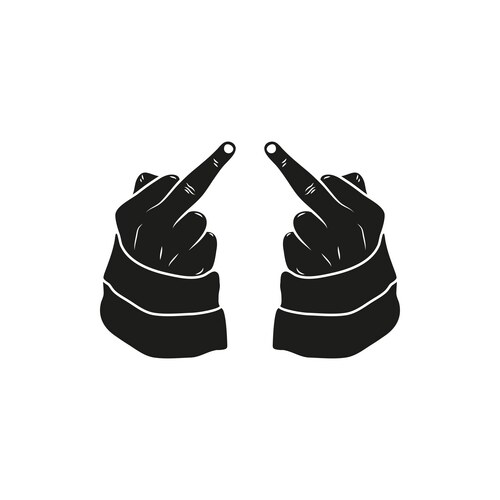 Hand showing middle finger up you or off Vector Image