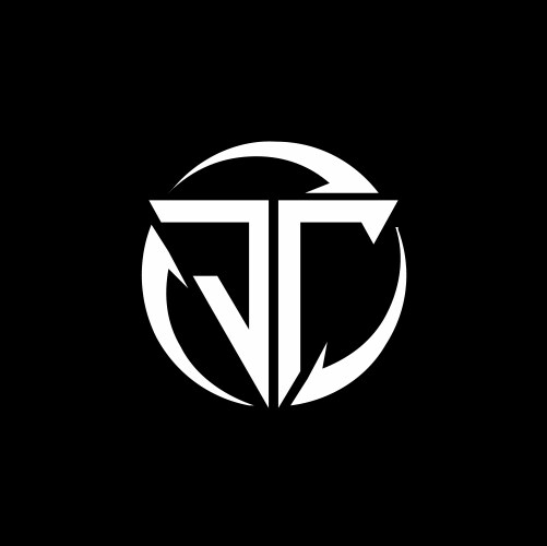 Jm logo monogram with piece circle ribbon style Vector Image