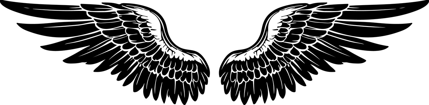 Tattoo Style Wing Motif Vector Image