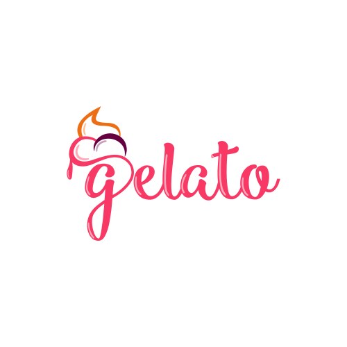 Gelato Ice Cream Logo - Typography Vector Image
