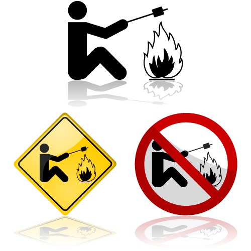 Marshmallow Roasting Icons Vector Image