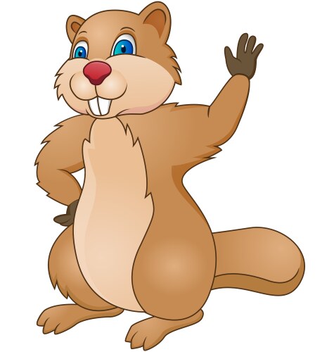 Cartoon Beaver Illustration Vector Image