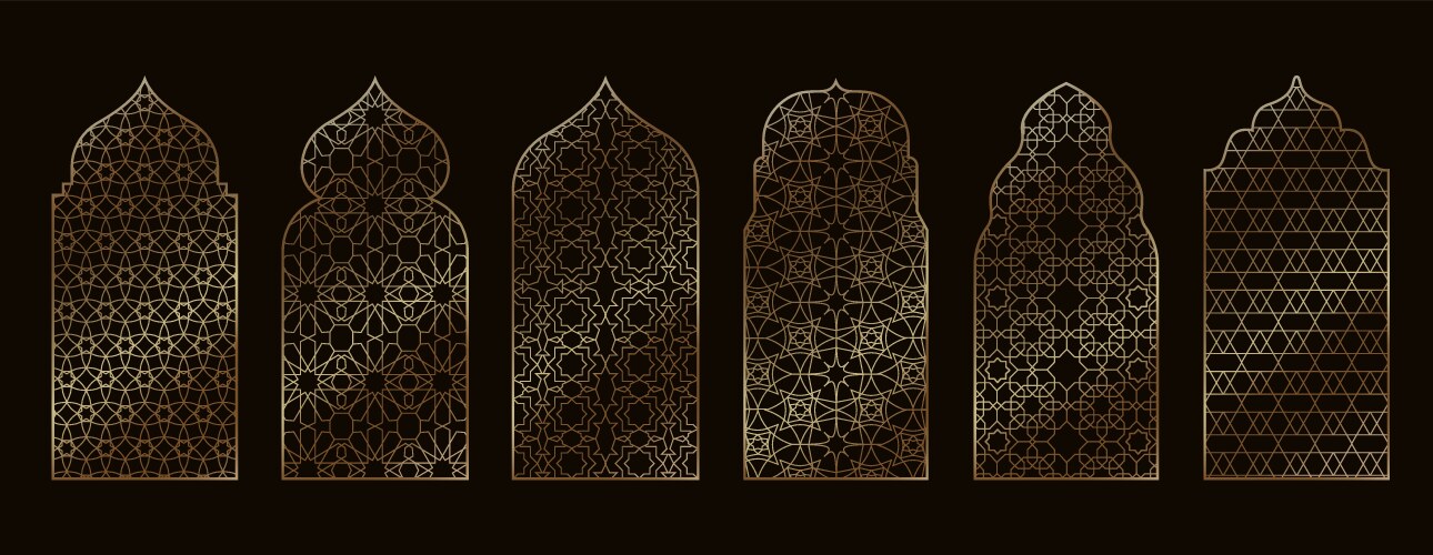 Islamic Golden Window Vector Image