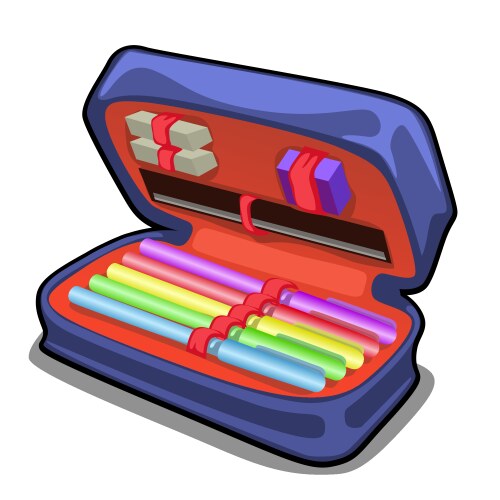 Set of pencil case Royalty Free Vector Image - VectorStock