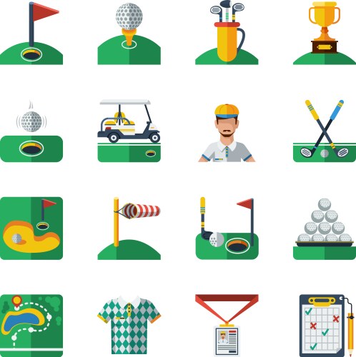 Golf icons set Vector Image