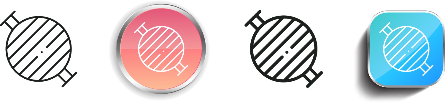 Grill icon thin linear regular and button style vector image