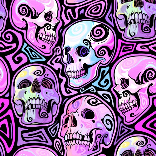 Psychedelic Skull Pattern Vector Image