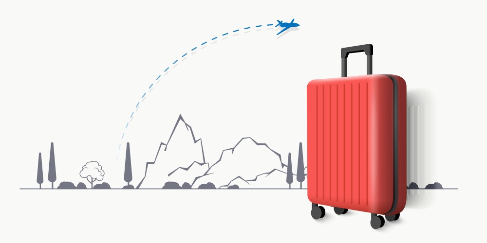 Red travel suitcase Royalty Free Vector Image - VectorStock