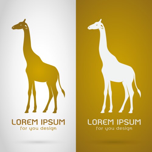 Giraffe set silhouette icon logo Royalty Free Vector Image