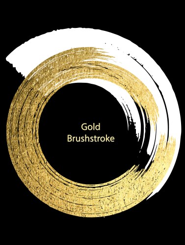 white and gold brushstroke design templates vector image