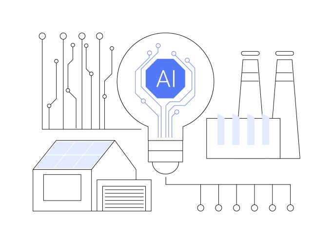 Ai-supported demand response abstract concept vector image