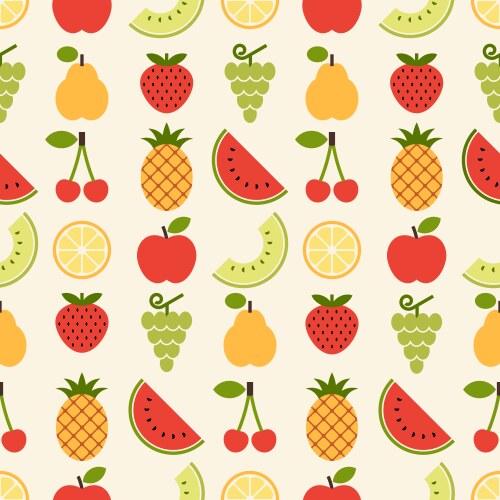 Tropic fruit pattern color background with lemon Vector Image