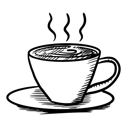 Hand-Drawn Coffee Cup Sketch Vector Image