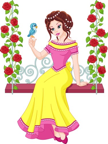 Red haired princess Royalty Free Vector Image - VectorStock