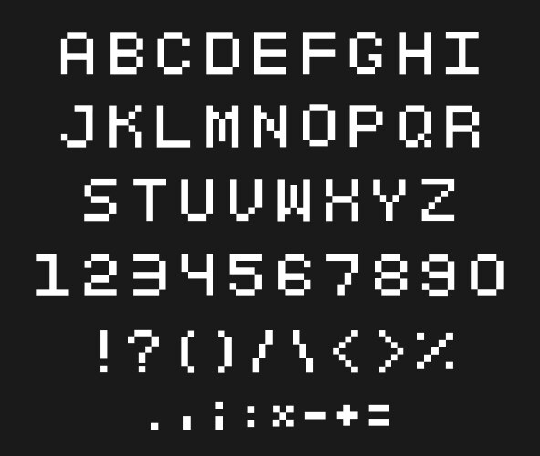 Pixel Font Vector Images (over 15,000)