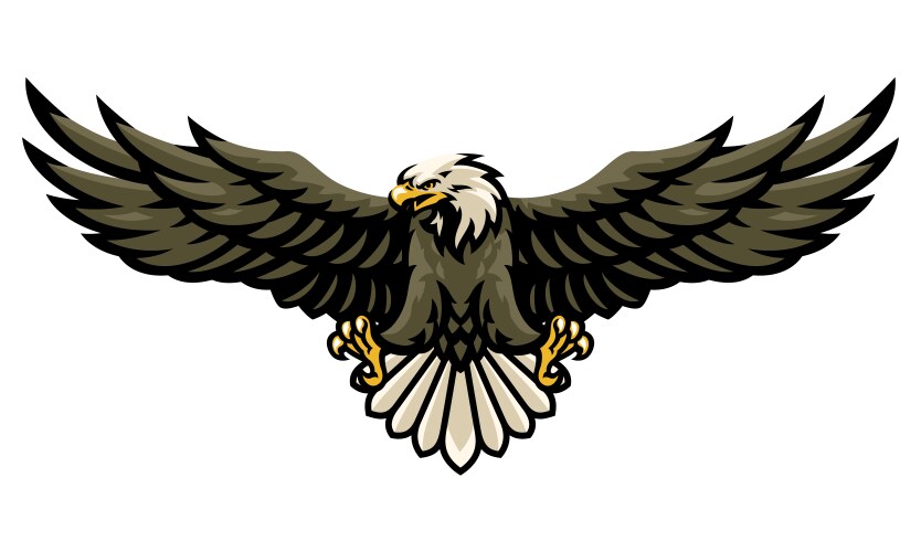 Flying eagle mascot logo cartoon Royalty Free Vector Image