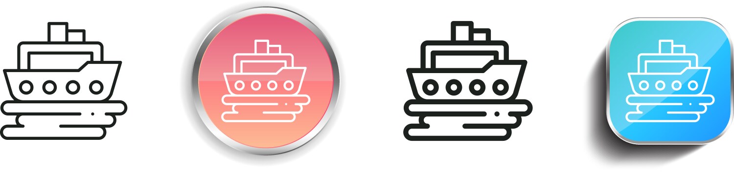 Boat icon thin linear regular and button style vector image