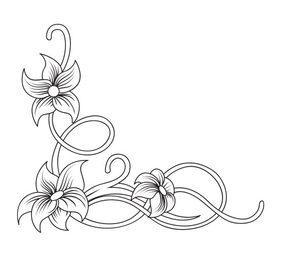 Floral corner vector image