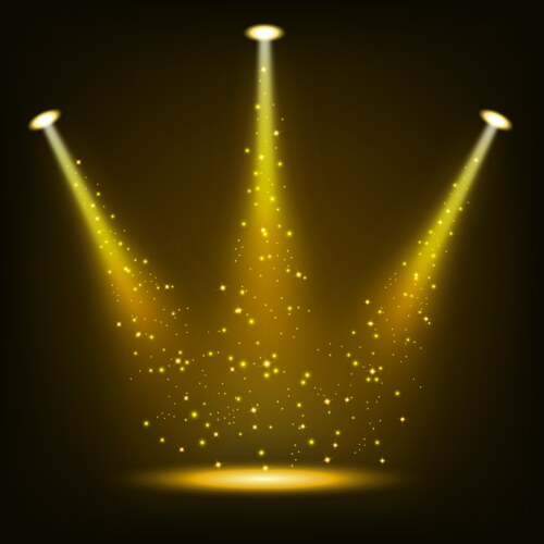 Gold spotlight shining Royalty Free Vector Image