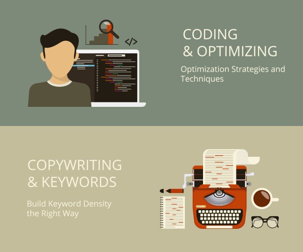 SEO Content & Coding Workflow vektorbild