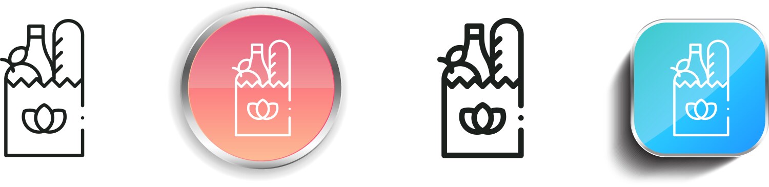 Groceries icon thin linear regular and button vector image