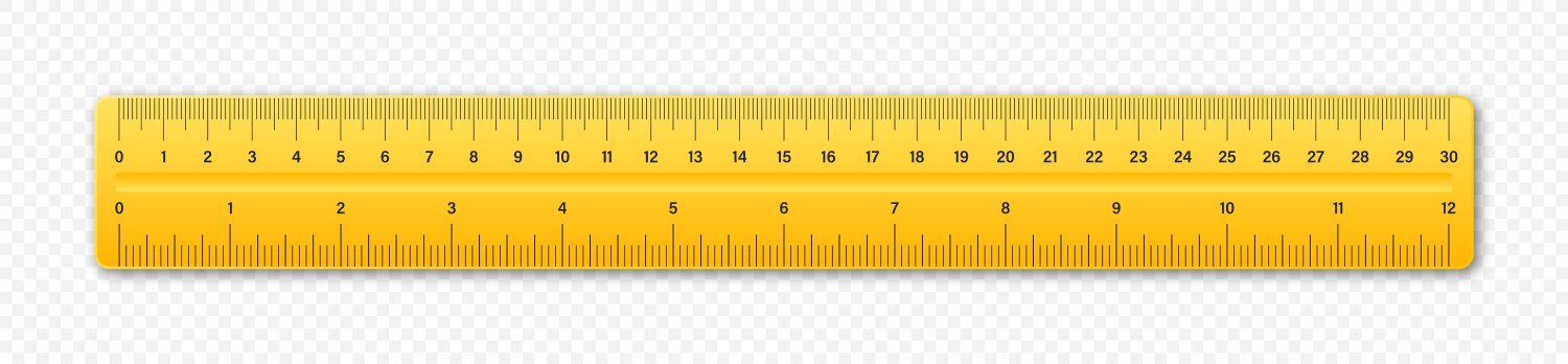 realistic plastic ruler with measurement scale vector