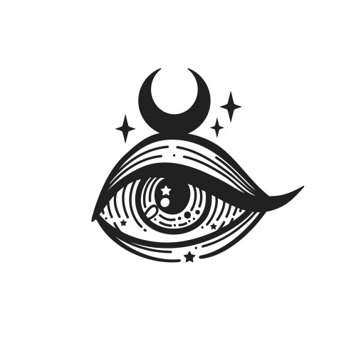 Evil eye of providence boho Vector Image