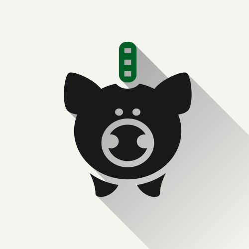 Piggy bank icon with coin symbol made in flat syle vector image