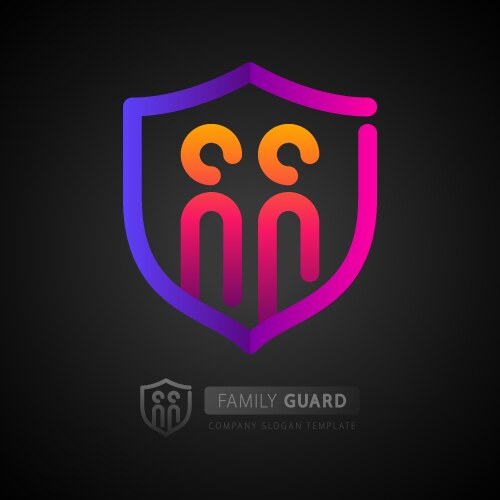 family guard colorful emblem template vector image