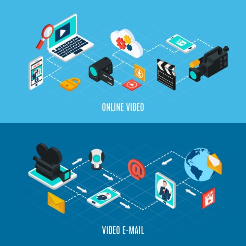 Interview isometric background Royalty Free Vector Image