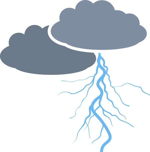 Clouds and lightning icon Royalty Free Vector Image