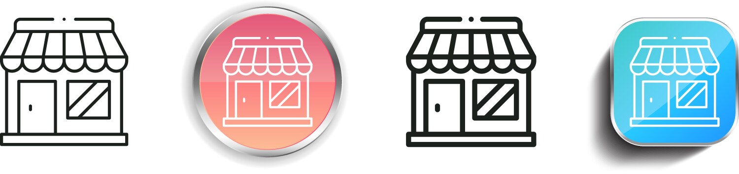 Grocery store icon thin linear regular and button vector image