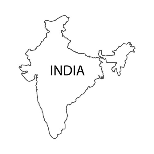India map correct size white background Vector Image