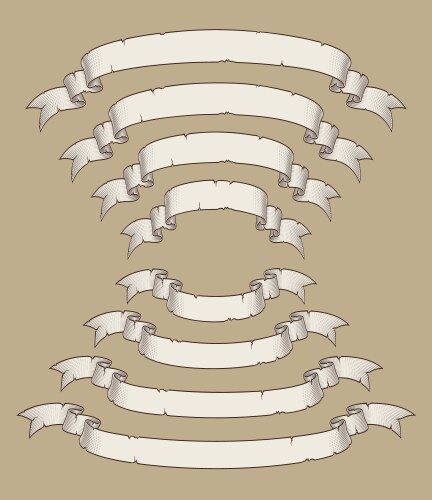 Old Papyrus Scrolls & Ribbons Vector Image