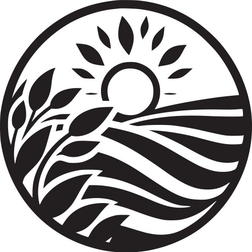 Coastal Sunrise Emblem Vector Image
