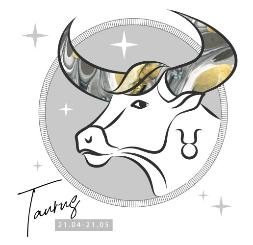 Witchcraft card with astrology taurus zodiac sign vector image