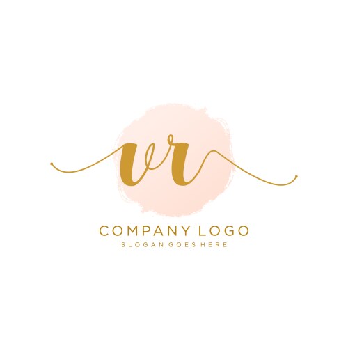 Elegant Initial VR Handwriting Logo Vector Image