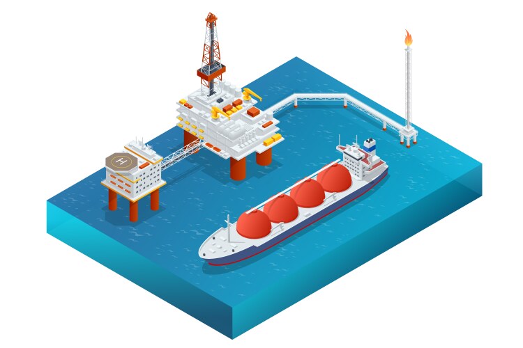 Cartoon oil platform Royalty Free Vector Image