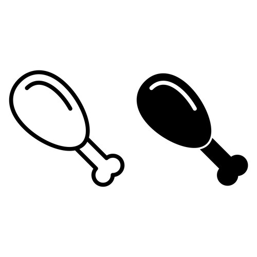 Turkey roasted leg line and glyph icon fried Vector Image