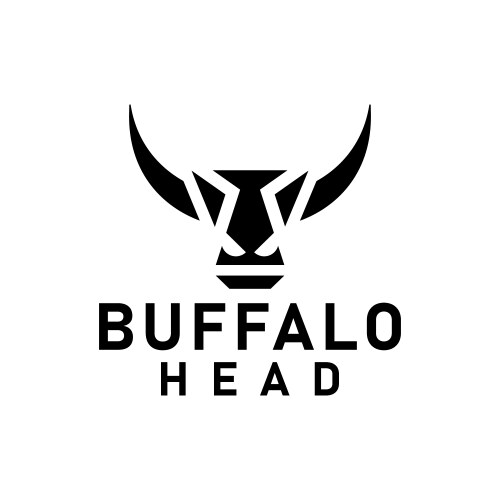 Buffalo head abstract logo design icon Vector Image