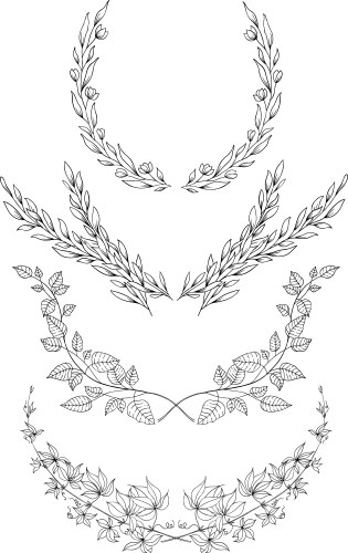 Floral Wreath & Frame Elements Vector Image