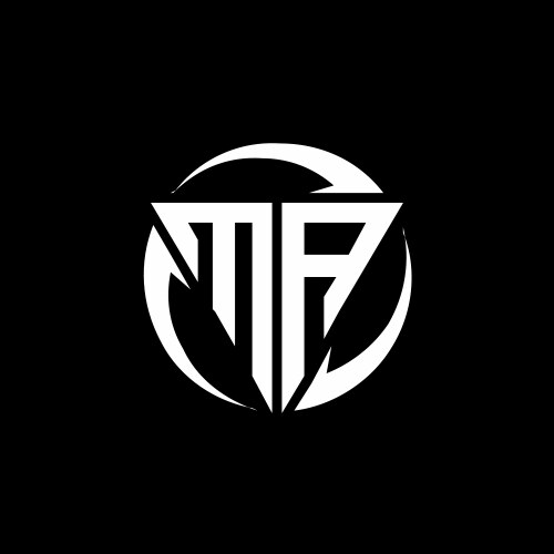 Ma logo monogram with piece circle ribbon style Vector Image