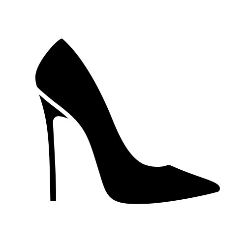 Women s high-heeled shoes black glyph icon Vector Image
