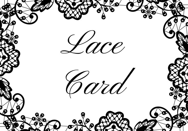 Elegant Lace Card Border Vector Image