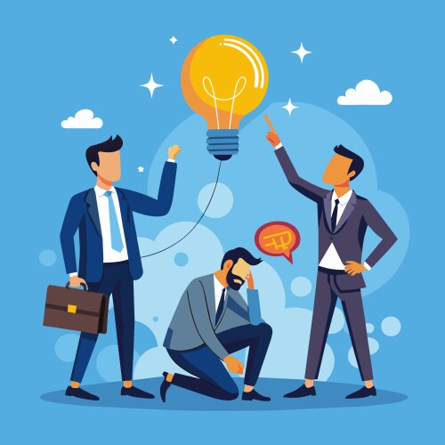 Problem solving skill to think of solution vector image