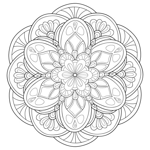 Adult coloring bookpage a zen mandala image vector image