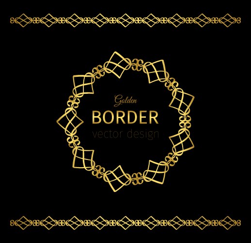 Golden border and mandala frame vector image