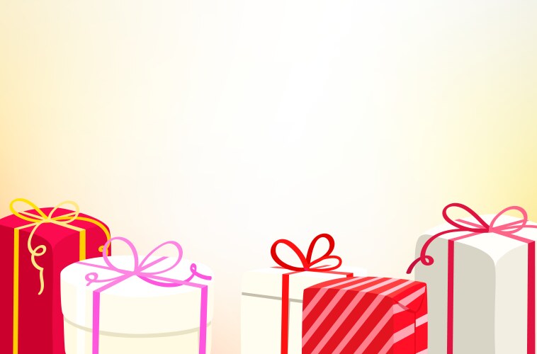 gift boxes on bright background template vector image