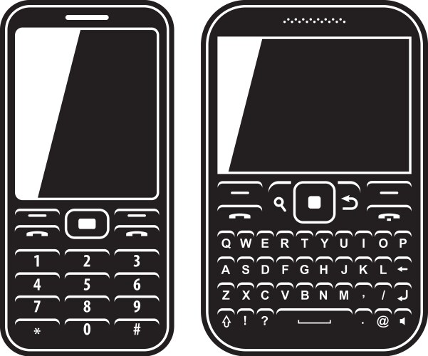Smartphone keyboard mobile phone keypad Royalty Free Vector