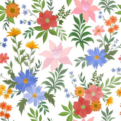 Pattern featuring an elegant arrangement of lilies Vector Image